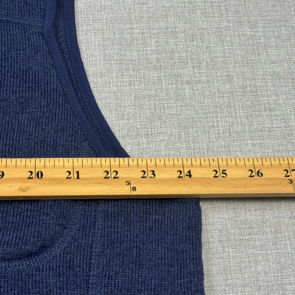 L.L. Bean Sweater Fleece Vest Jacket Mens XL Blue Mock Neck Full Zip